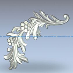 Branch with flowers wood carving file stl for Artcam and Aspire jdpaint free vector art 3d model download for CNC