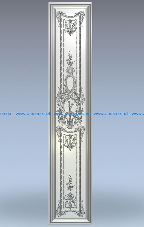 Carved panel door wood carving file stl for Artcam and Aspire jdpaint free vector art 3d model download for CNC