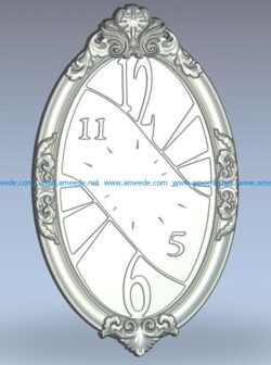Clock pattern wood carving file stl for Artcam and Aspire jdpaint free vector art 3d model download for CNC