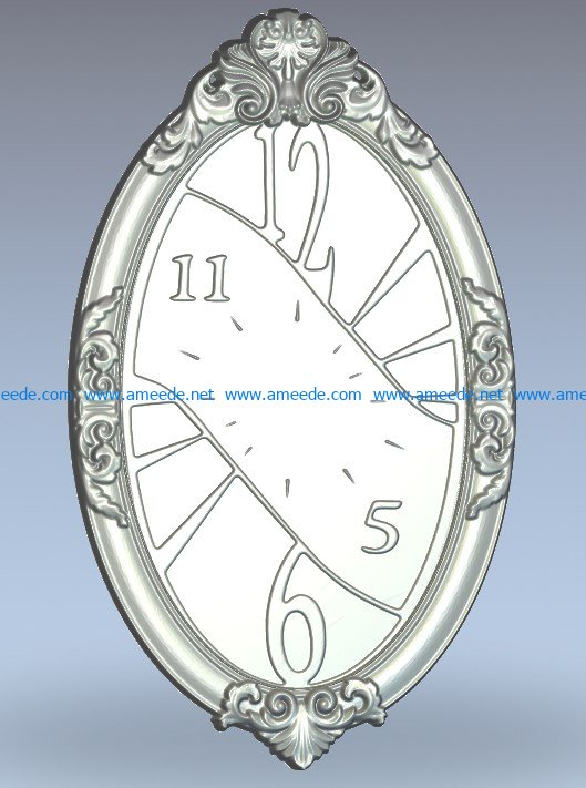 Clock pattern wood carving file stl for Artcam and Aspire jdpaint free vector art 3d model download for CNC