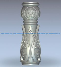 Column wood carving file stl for Artcam and Aspire jdpaint free vector art 3d model download for CNC