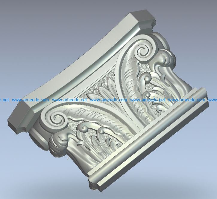 Corinthian capital wood carving file stl for Artcam and Aspire jdpaint free vector art 3d model download for CNC