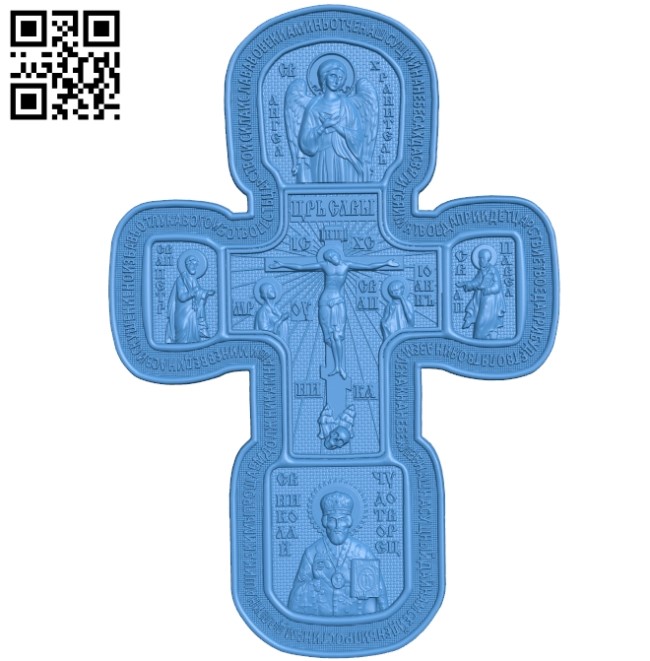 Cross with prayer file STL for Artcam and Aspire free vector art 3d model download for CNC