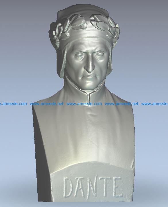 Dante wood carving file stl for Artcam and Aspire jdpaint free vector art 3d model download for CNC