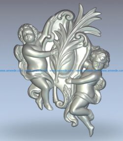 Decor Angels wood carving file stl for Artcam and Aspire jdpaint free vector art 3d model download for CNC