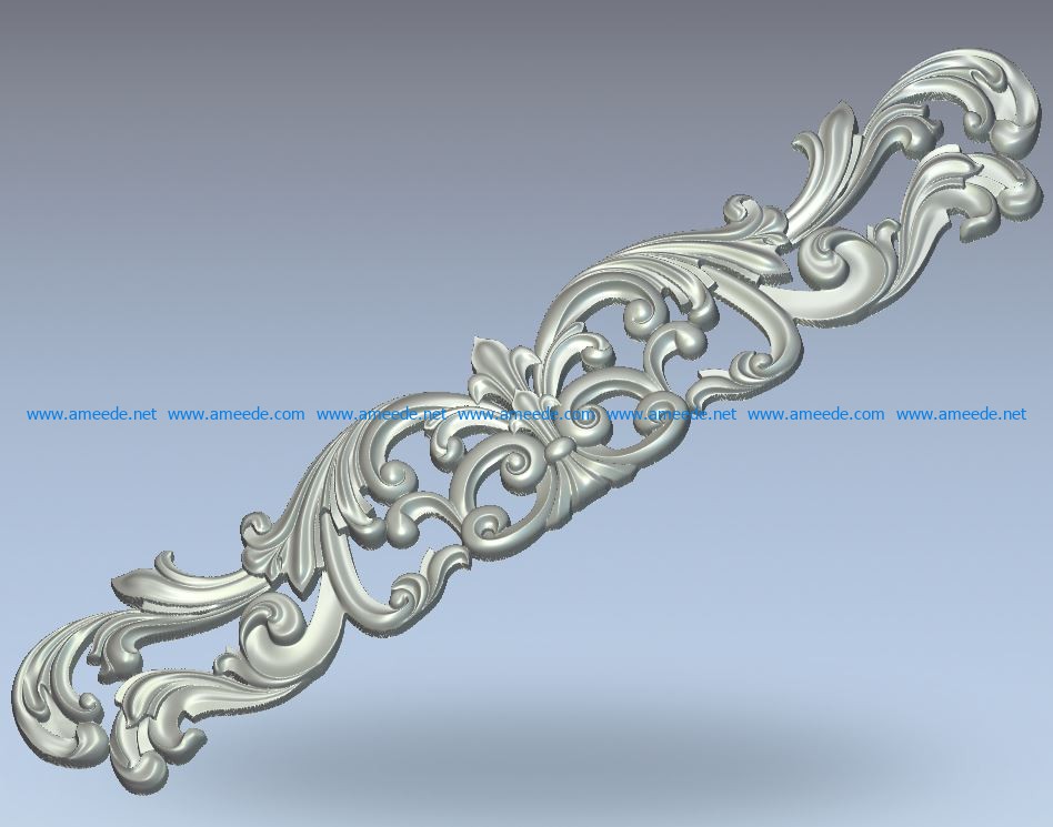 Decor Element Wavy pattern wood carving file stl for Artcam and Aspire jdpaint free vector art 3d model download for CNC