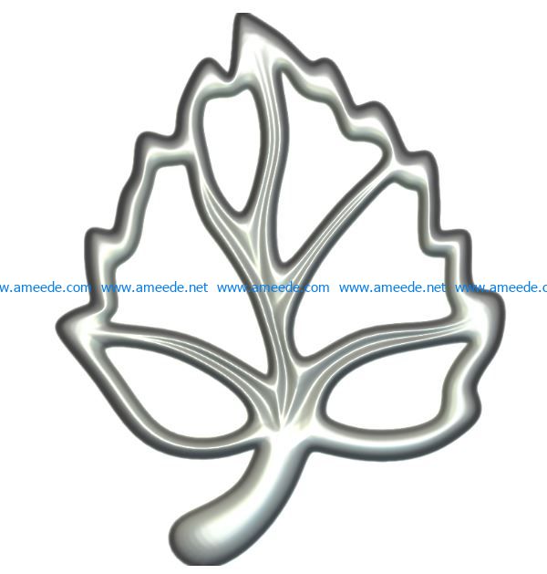 Decor Leaf shape wood carving file RLF for Artcam 9 and Aspire free vector art 3d model download for CNC