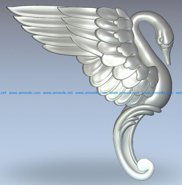 Decor Swan wood carving file stl for Artcam and Aspire jdpaint free vector art 3d model download for CNC