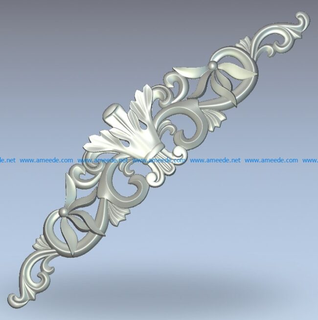 Decor element center rose pattern wood carving file stl for Artcam and Aspire jdpaint free vector art 3d model download for CNC