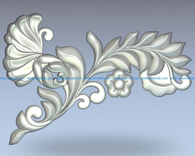 Decor leaf shape wood carving file stl for Artcam and Aspire jdpaint free vector art 3d model download for CNC