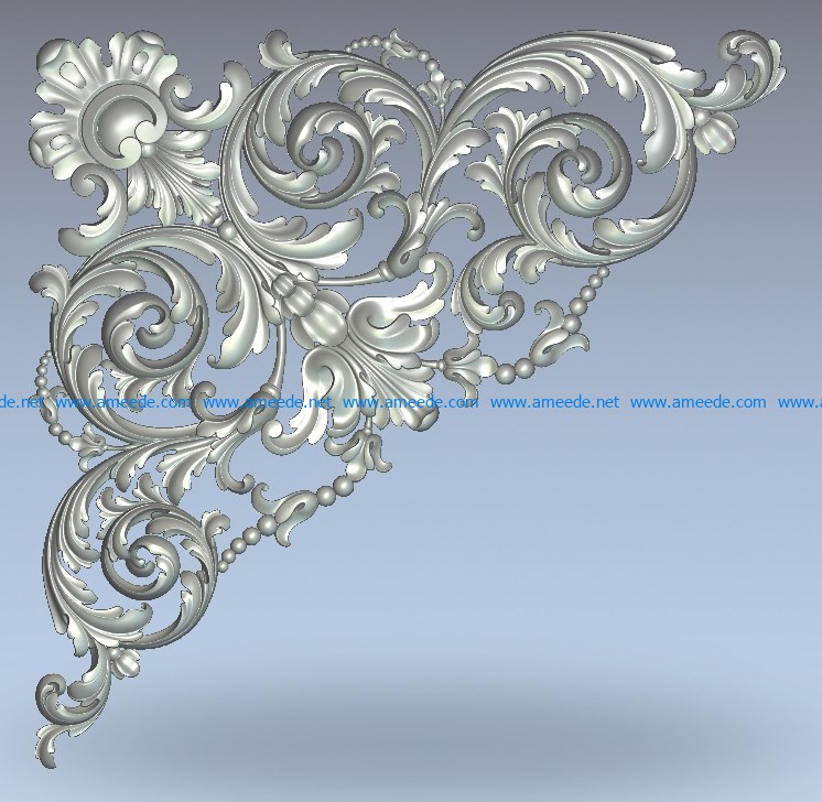 Decorative corner wood carving file stl for Artcam and Aspire jdpaint free vector art 3d model download for CNC