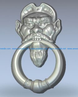 Door Handle Ring wood carving file stl for Artcam and Aspire jdpaint free vector art 3d model download for CNC