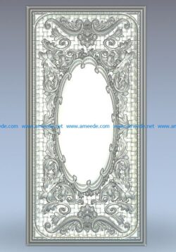 Door panel wood carving file stl for Artcam and Aspire jdpaint free vector art 3d model download for CNC