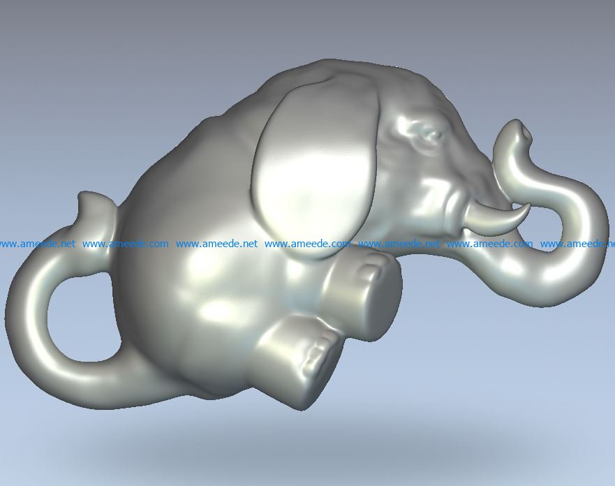 Elephant wood carving file stl for Artcam and Aspire jdpaint free vector art 3d model download for CNC