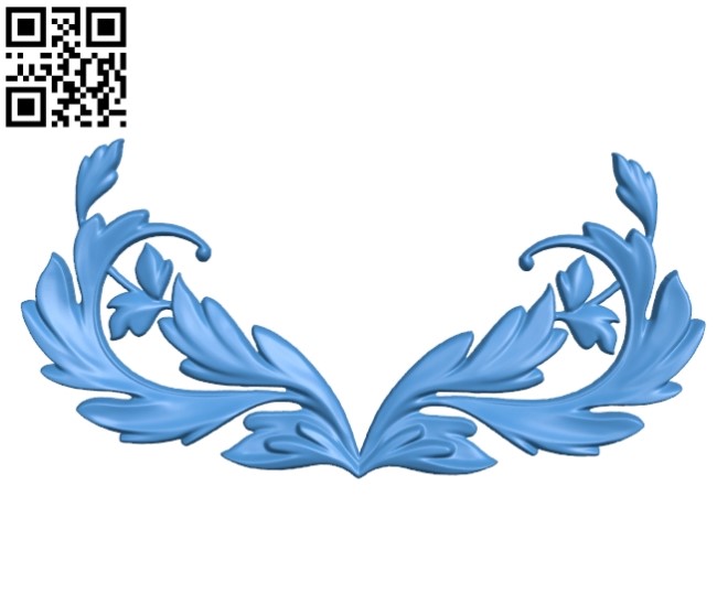 Floral element of decor file STL for Artcam and Aspire free vector art 3d model download for CNC