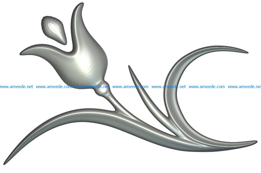 Flower Decor Element file RLF for Artcam 9 and Aspire free vector art 3d model download for CNC wood carving