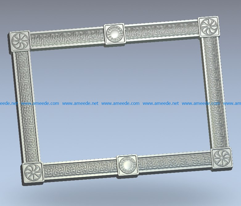 Frame Slavic wood carving file stl for Artcam and Aspire jdpaint free vector art 3d model download for CNC