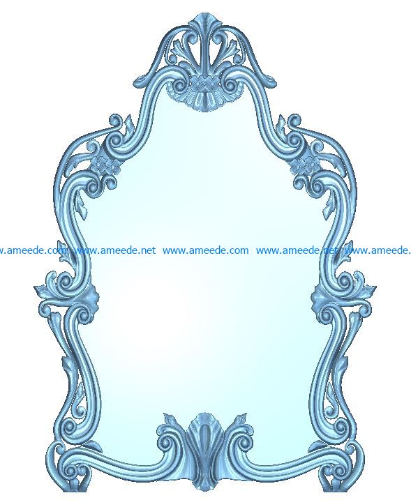 Frame for mirror wood carving file RLF for Artcam 9 and Aspire free vector art 3d model download for CNC
