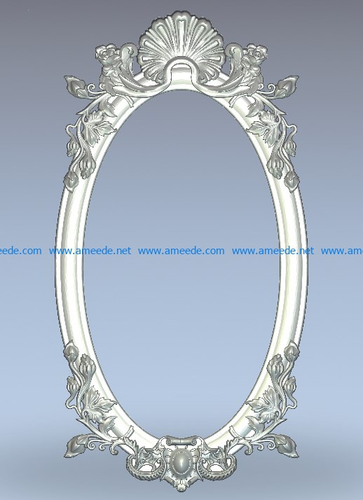 Frame for mirror wood carving file stl for Artcam and Aspire jdpaint free vector art 3d model download for CNC