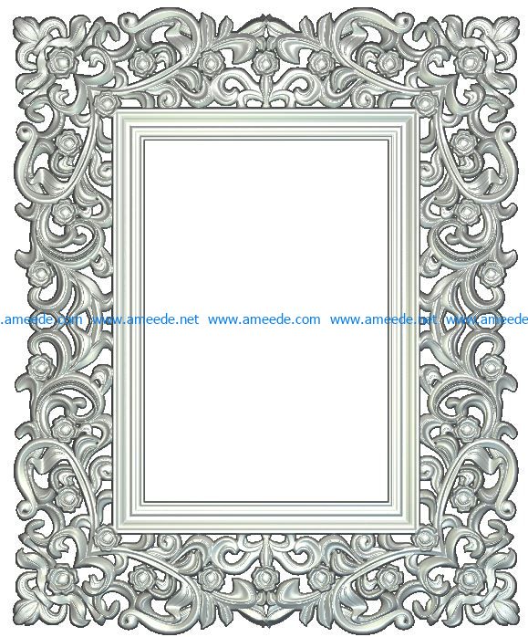 Frame picture Wood carving file RLF for Artcam 9 and Aspire free vector art 3d model download for CNC