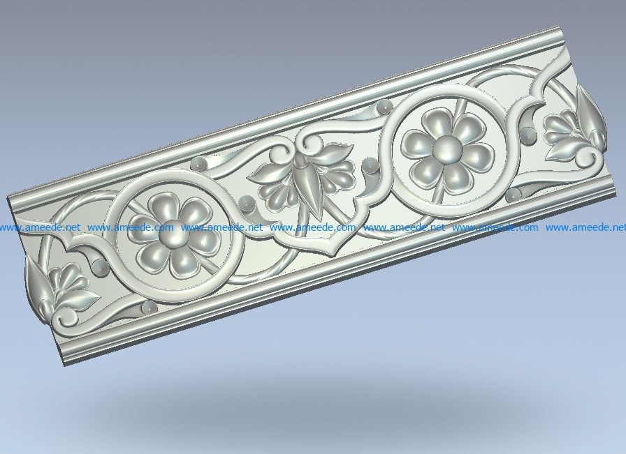 Frieze pattern wood carving file stl for Artcam and Aspire jdpaint free vector art 3d model download for CNC