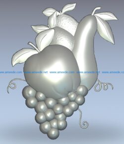 Fruits pattern wood carving file stl for Artcam and Aspire jdpaint free vector art 3d model download for CNC