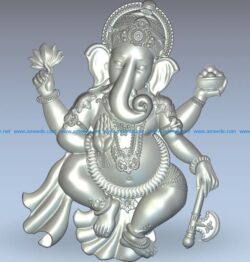 Ganesha wood carving file stl for Artcam and Aspire jdpaint free vector art 3d model download for CNC