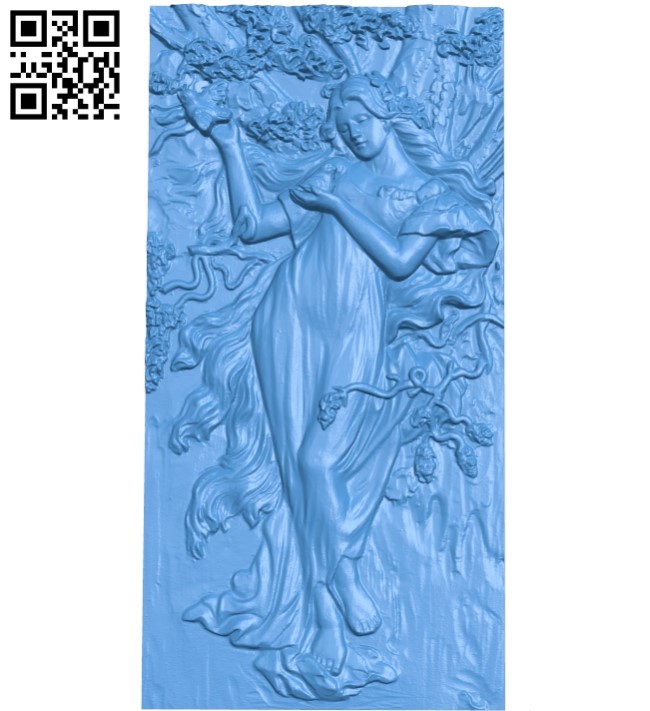 Girl in the garden A000783 wood carving file stl for Artcam and Aspire free art 3d model download for CNC