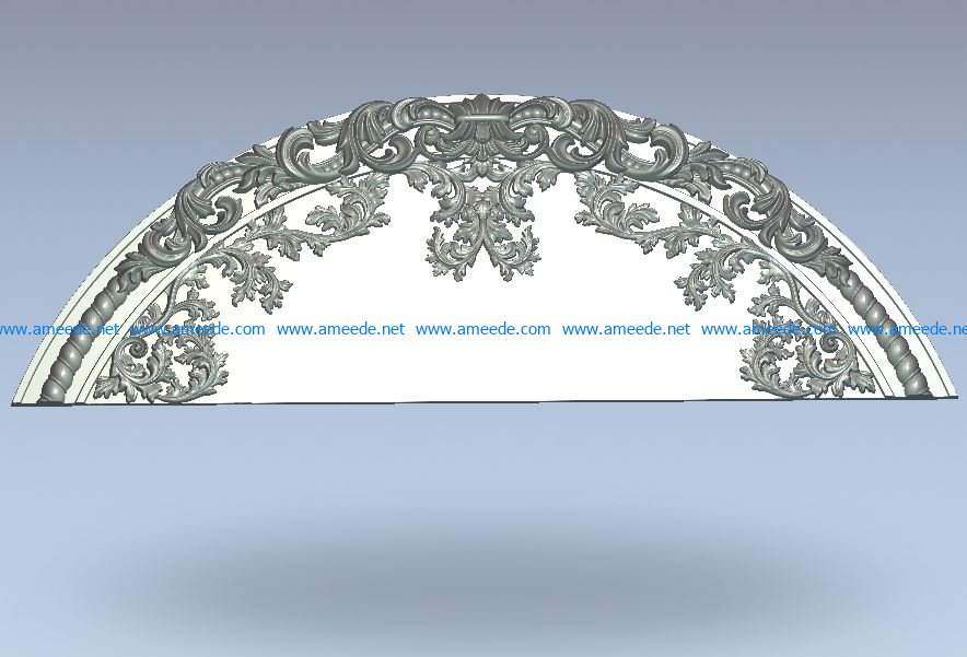 Headboard arc shape wood carving file stl for Artcam and Aspire jdpaint free vector art 3d model download for CNC