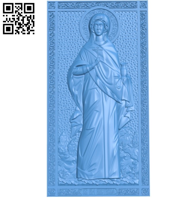 Holy Martyr Anastasia A000778 wood carving file stl for Artcam and Aspire free art 3d model download for CNC