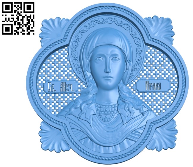Holy Martyr Irina Wood carving file STL for Artcam and Aspire free vector art 3d model download for CNC