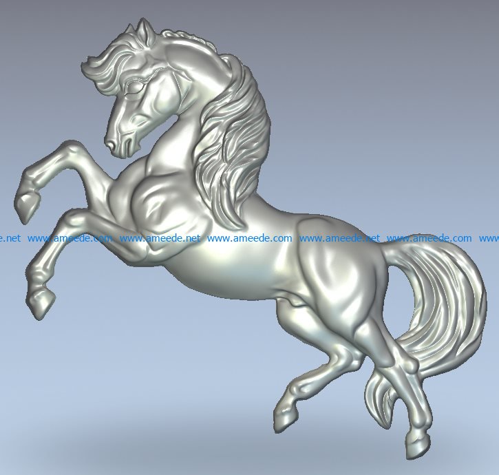 Horse file RLF for Artcam 9 and Aspire free vector art 3d model download for CNC wood carving