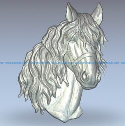 Horse head wood carving file stl for Artcam and Aspire jdpaint free vector art 3d model download for CNC