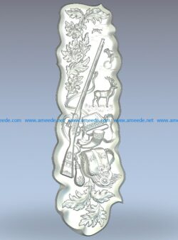 Hunt Panel wood carving file stl for Artcam and Aspire jdpaint free vector art 3d model download for CNC