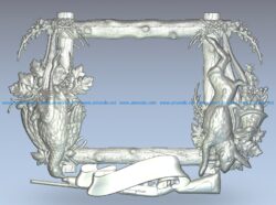 Hunting Frame wood carving file stl for Artcam and Aspire jdpaint free vector art 3d model download for CNC