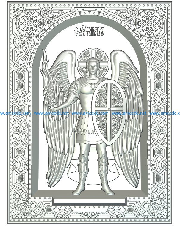 Icon Archangel Michael file RLF for Artcam 9 and Aspire free vector art 3d model download for CNC wood carving