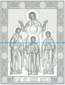Icon Martyr Faith, Hope, Love, Sofia wood carving file RLF for Artcam 9 and Aspire free vector art 3d model download for CNC