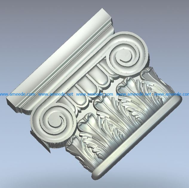 Ionian Capital wood carving file stl for Artcam and Aspire jdpaint free vector art 3d model download for CNC