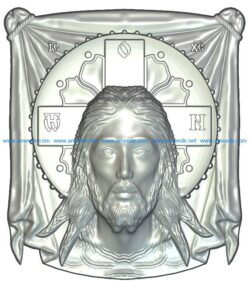 Jesus on the Shroud file STL for Artcam 9 and Aspire free vector art 3d model download for CNC wood carving