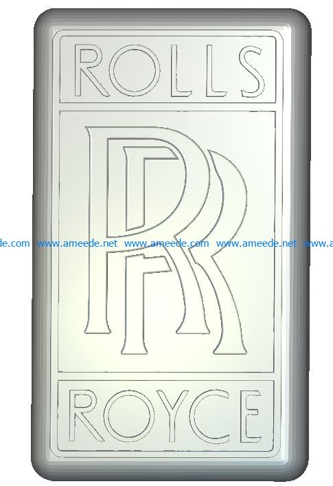 Keychain rolls royce file RLF for Artcam 9 and Aspire free vector art 3d model download for CNC wood carving