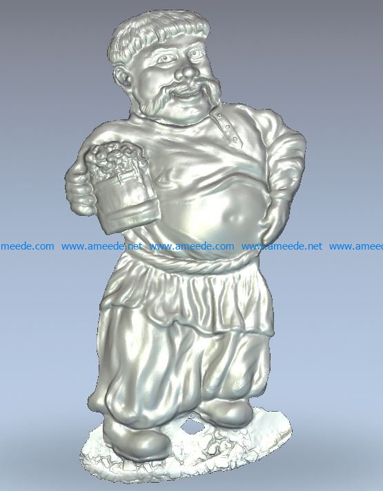 Lad wood carving file stl for Artcam and Aspire jdpaint free vector art 3d model download for CNC