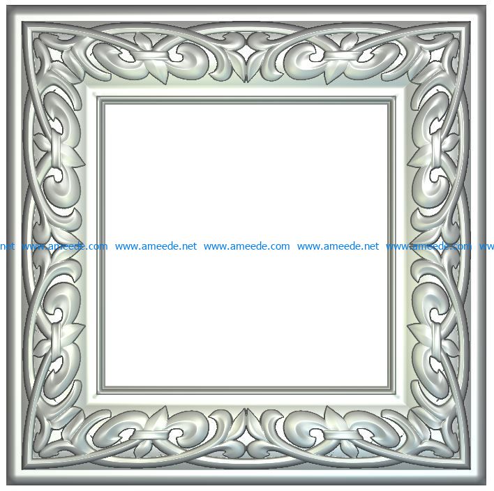 Leaf picture frame Wood carving file RLF for Artcam 9 and Aspire free vector art 3d model download for CNC