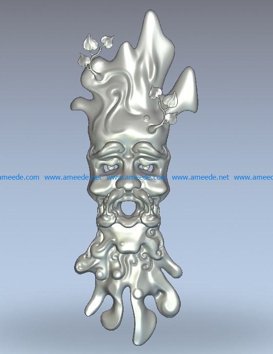 Mask goblin wood carving file stl for Artcam and Aspire jdpaint free vector art 3d model download for CNC