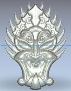 Mask number monster wood carving file stl for Artcam and Aspire jdpaint free vector art 3d model download for CNC
