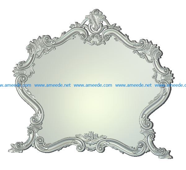 Mirror frame wood carving file RLF for Artcam 9 and Aspire free vector art 3d model download for CNC