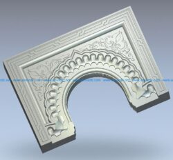 Moorish style arch wood carving file stl for Artcam and Aspire jdpaint free vector art 3d model download for CNC