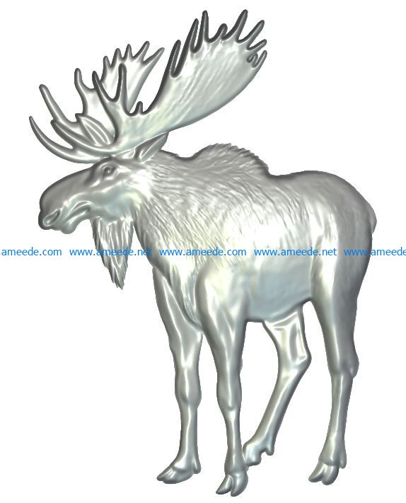 Moose elk herd wood carving file RLF for Artcam 9 and Aspire free vector art 3d model download for CNC