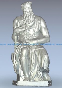 Moses wood carving file stl for Artcam and Aspire jdpaint free vector art 3d model download for CNC