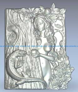 Mural Eve wood carving file stl for Artcam and Aspire jdpaint free vector art 3d model download for CNC