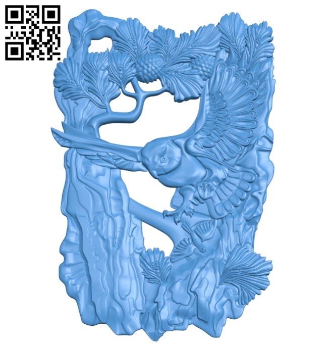 Mural Owl wood carving file stl for Artcam and Aspire jdpaint free vector art 3d model download for CNC